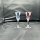 6 crystal coloured liquor glasses