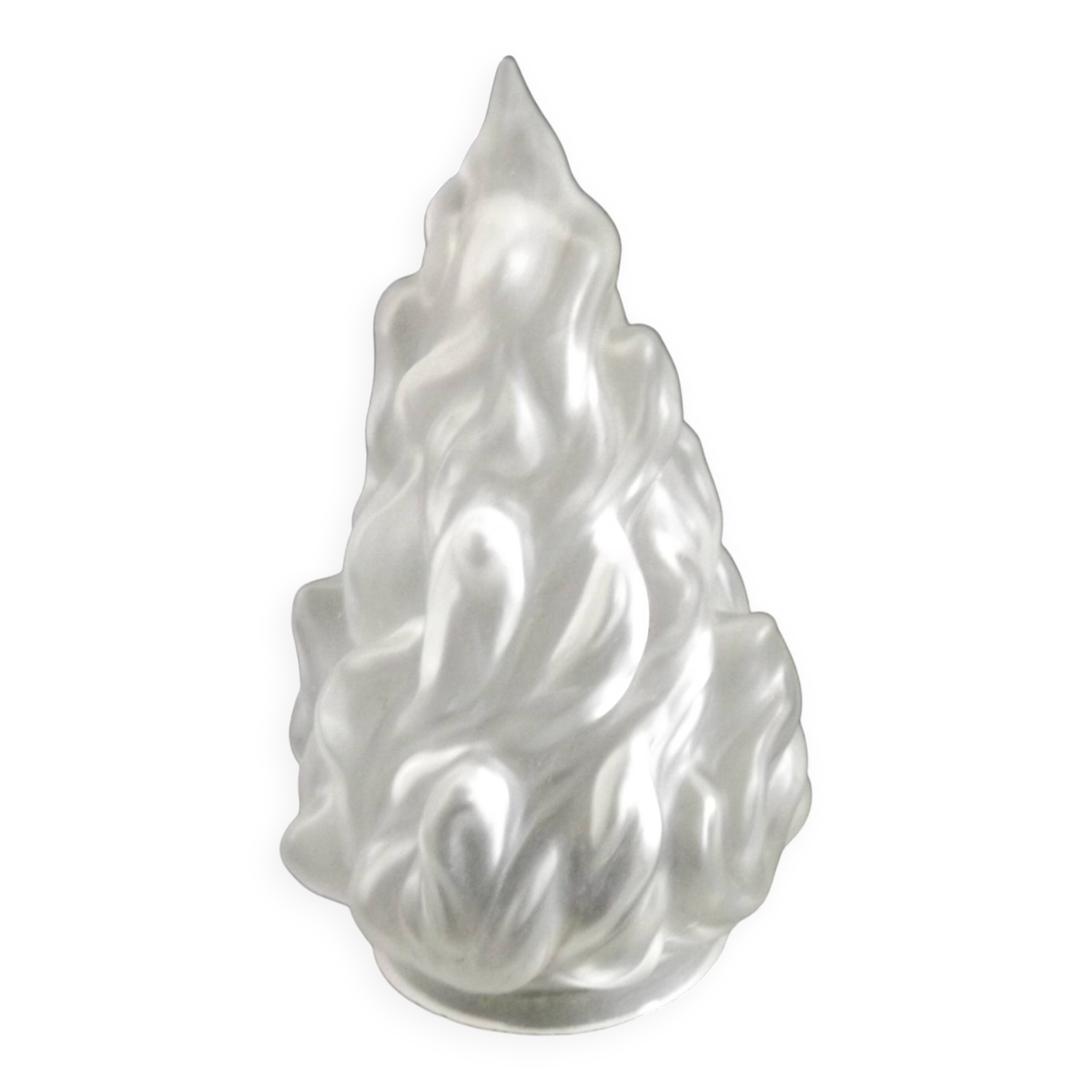 French Art Deco Opaque Glass Flame Shade • Vintage Lamp Shade Replacement