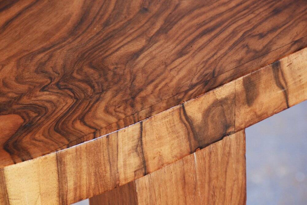 Czech Art Deco Table in Caucasian Walnut, 1930s