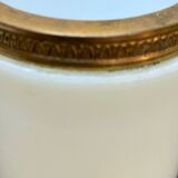 Opaline and brass pot