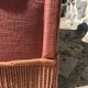 Vintage pink velvet armchair with fringes