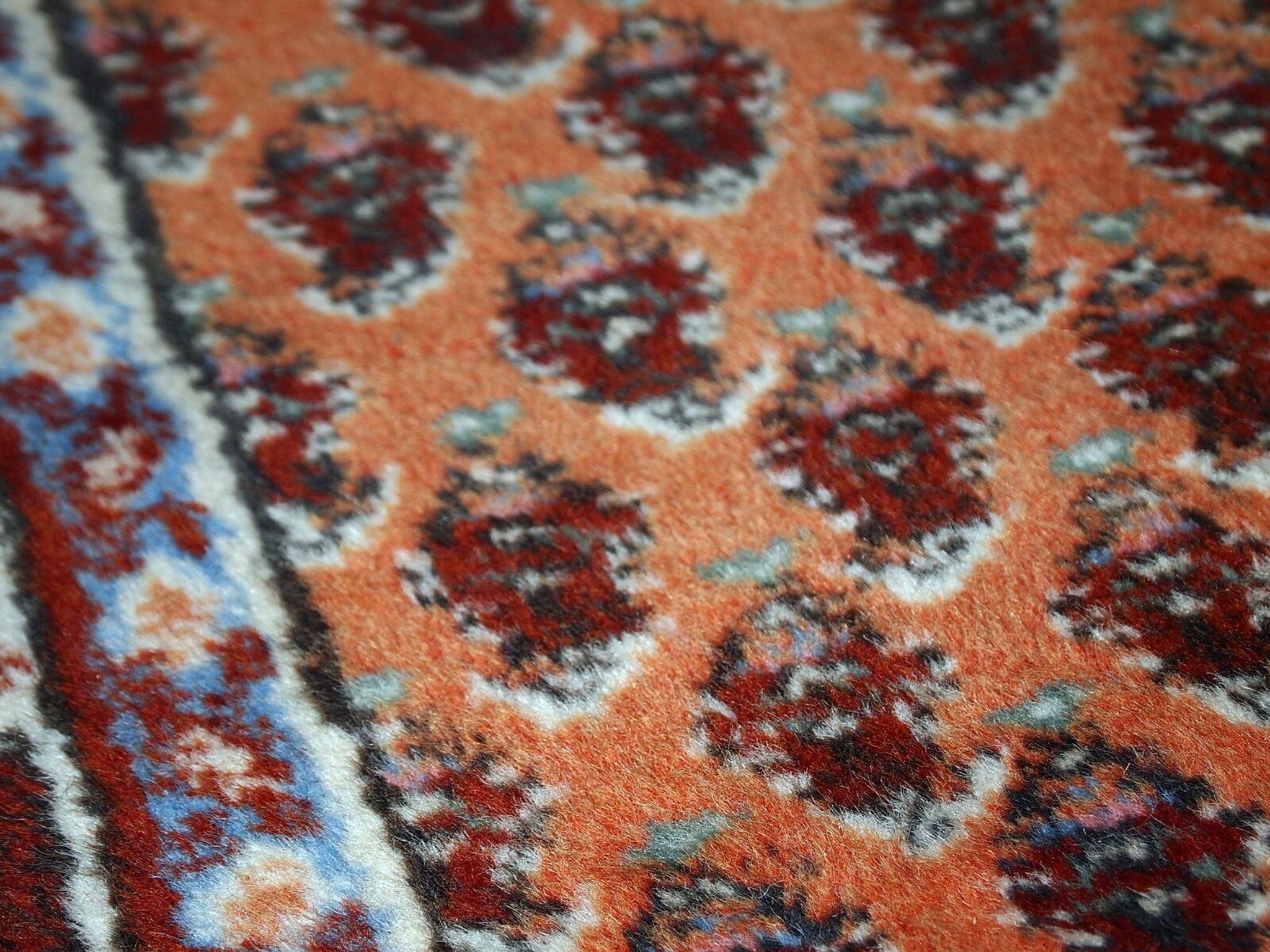 Tapis Vintage Indo-Seraband en Laine, Années 1980, Design Traditionnel