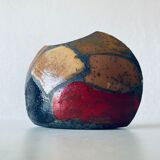 Enamelled ceramic lens vase