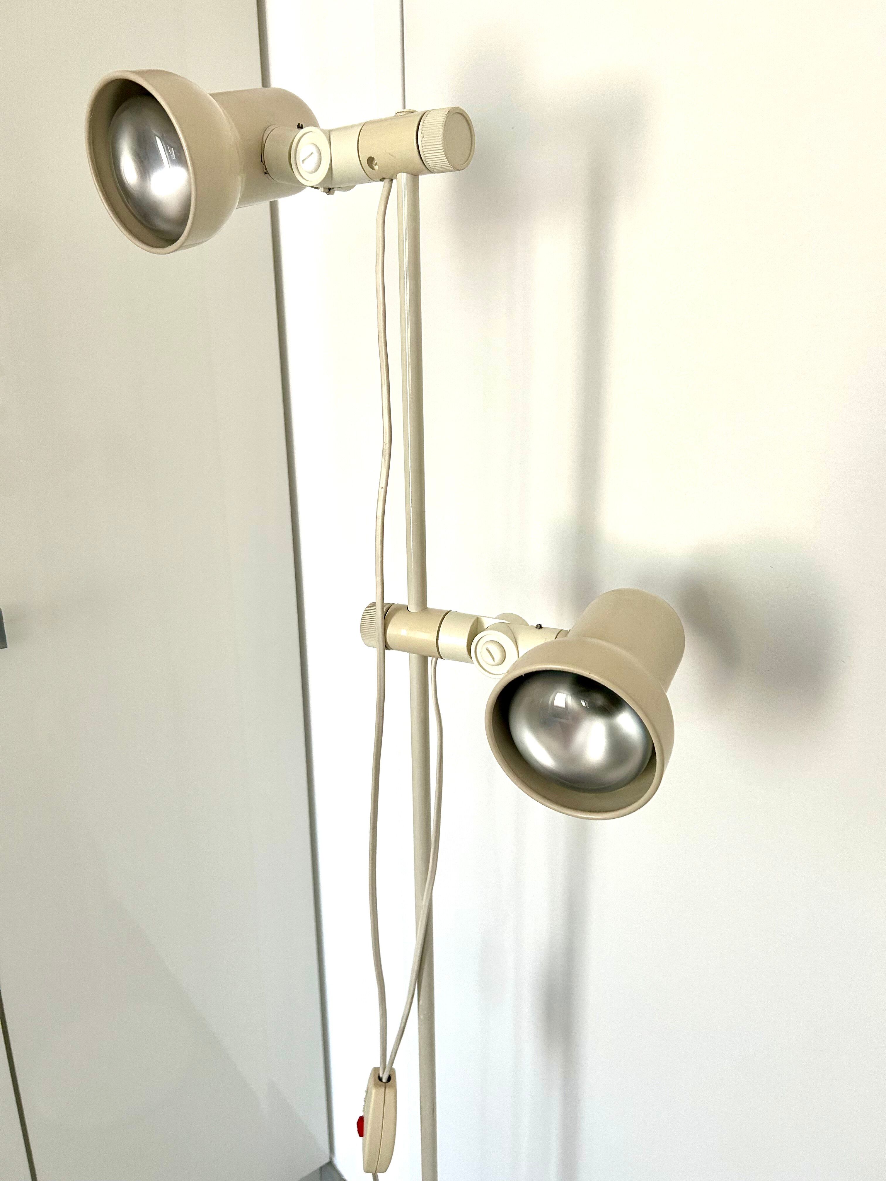 Vintage floor lamp with double spots Hudstadt Leuchten 1980