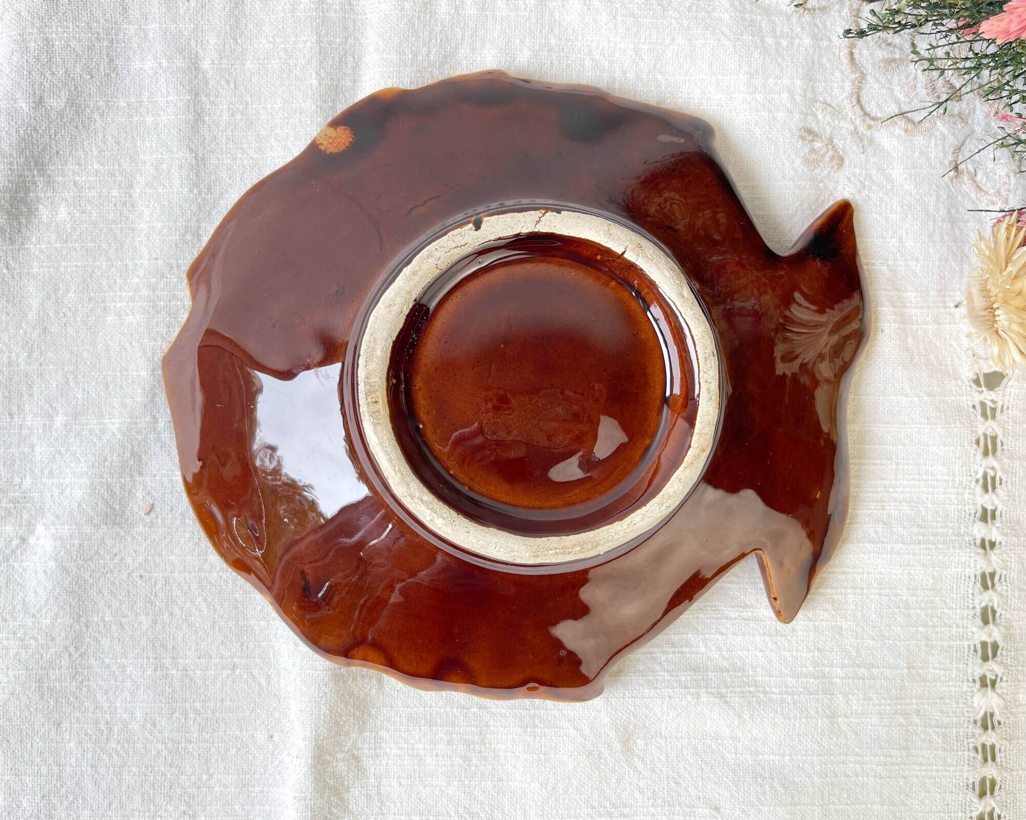 Small vintage ceramic fish dish VALLAURIS 1950/60