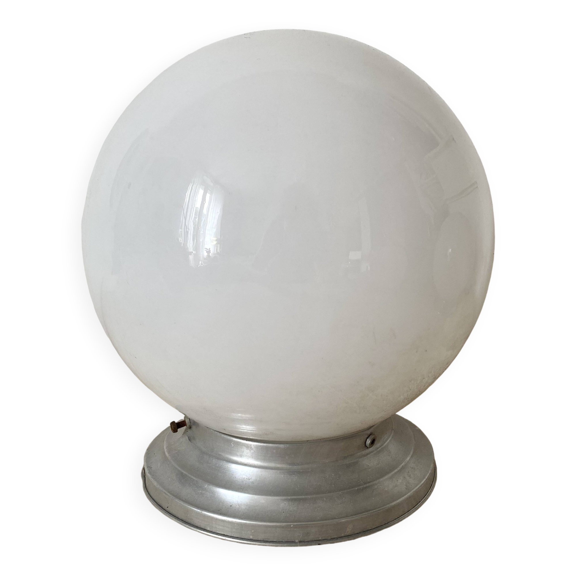 Art Deco opaline ball ceiling light