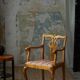 A pair of English Chippendale style armchairs in birch, 20th century, England.