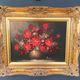 Oil on canvas bouquet of flowers by frederick still life golden frame