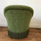 Green velvet toad armchair