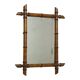 Antique French Wooden Faux Bamboo Mirror 52x39cm