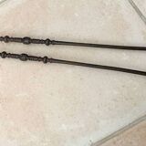 18th century fireplace tongs in wrought iron