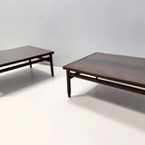 Rectangular Ebonized Walnut and Glass Coffee Table, Italy