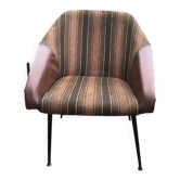 Fauteuil Mid-Century marron en métal et tissu d'ameublement, VEB Waldheim 1960s