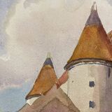 Watercolor Vintage Chateau