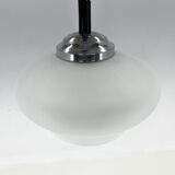 Mid-century adjustable milk glass suspension