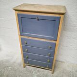 Vintage blue secretary and raw wood