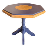 Table basse en bois octogonale, pied central