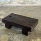 Small stool, black solid teak accent stool wabi-sabi L30 W8.5 H6.