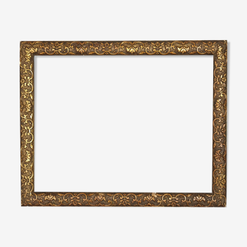 Old frame gilded stucco wood 47x38 foliage 42x32.9 cm Louis XIV SB style