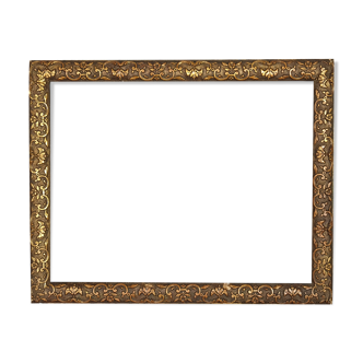 Old frame gilded stucco wood 47x38 foliage 42x32.9 cm Louis XIV SB style