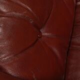 Paire de fauteuils en cuir caramel foncé
