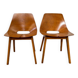 Pair of Pierre Guarriche chairs for Steiner 1950