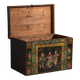 Antique oriental chest with painting of the warrior Yang Mulan (c.1900) #9