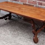 Table espagnole pieds lyre en chêne (19ème siècle)