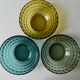Set of 3 colored glass bowls from the 70s