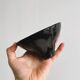 Small black glass cup