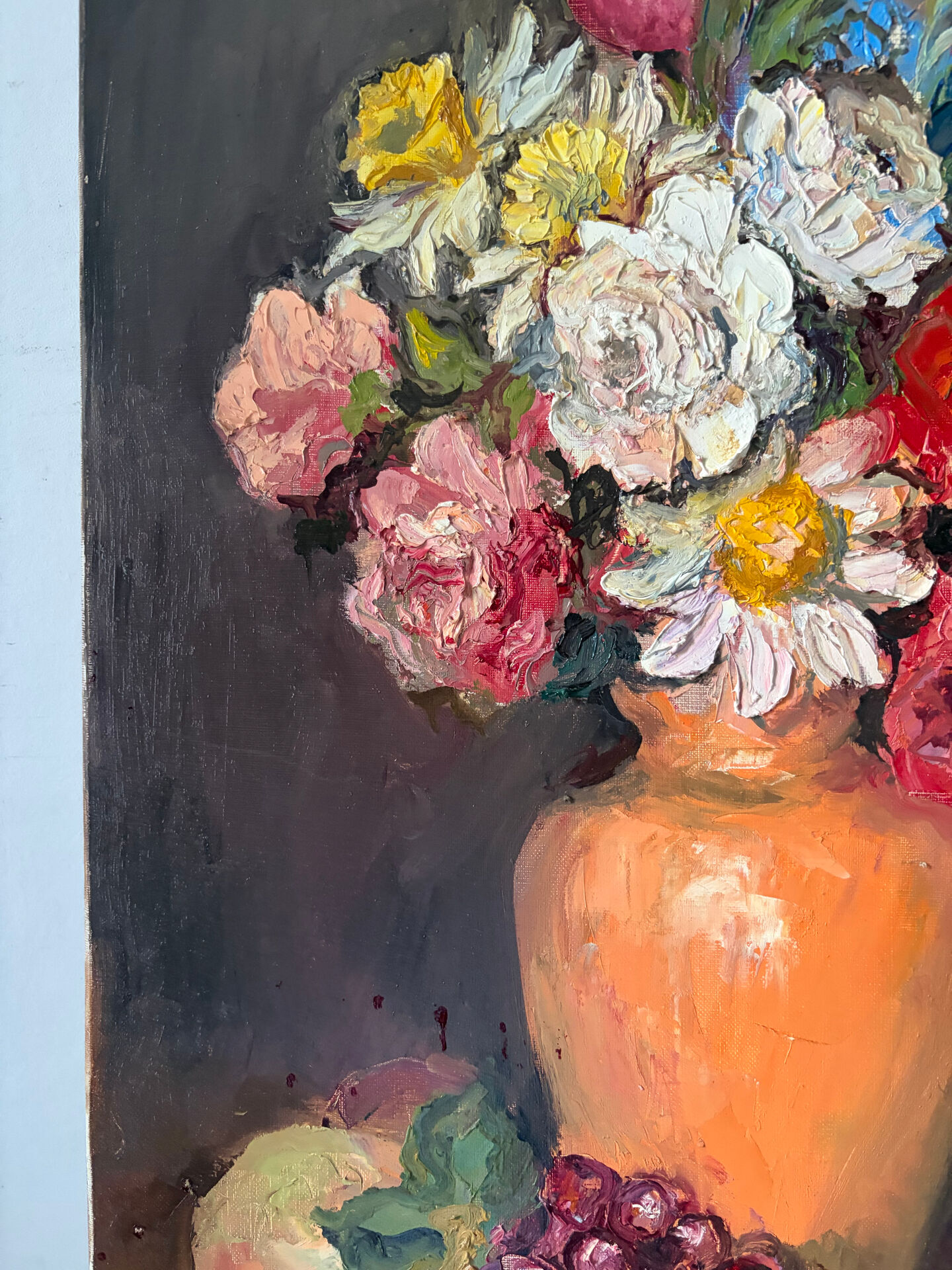 "Roses and fruits" knife oil signed Hinsberger 1992
