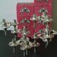 Rare set of 7 BMF Orion type Nagel candlesticks with box