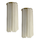 Milky White Murano Glass Tronchi Sconces 1970’s