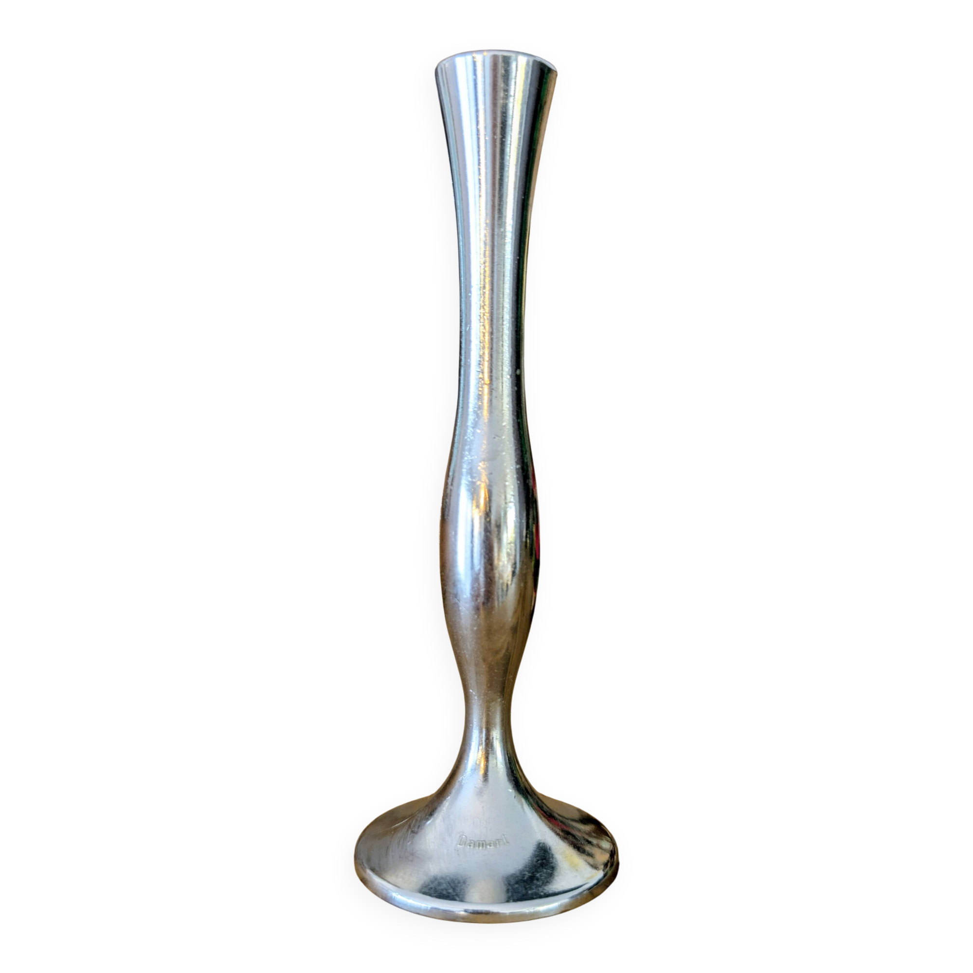 Polished metal vintage Damart soliflore – 20th-century modernist design
