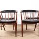 Danish armchairs in teak and skai by Helge Sibast for Sibast 1955.