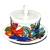 Sucrier vintage acapulco en porcelaine de villeroy boch - design oiseau mexicain 1960-70