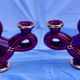 Double Candle Holder Vallauris Vintage Red Burgundy Ceramic Massier Style