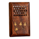 Vintage folding cigarette case in carved wood – golden floral decoration – oriental style
