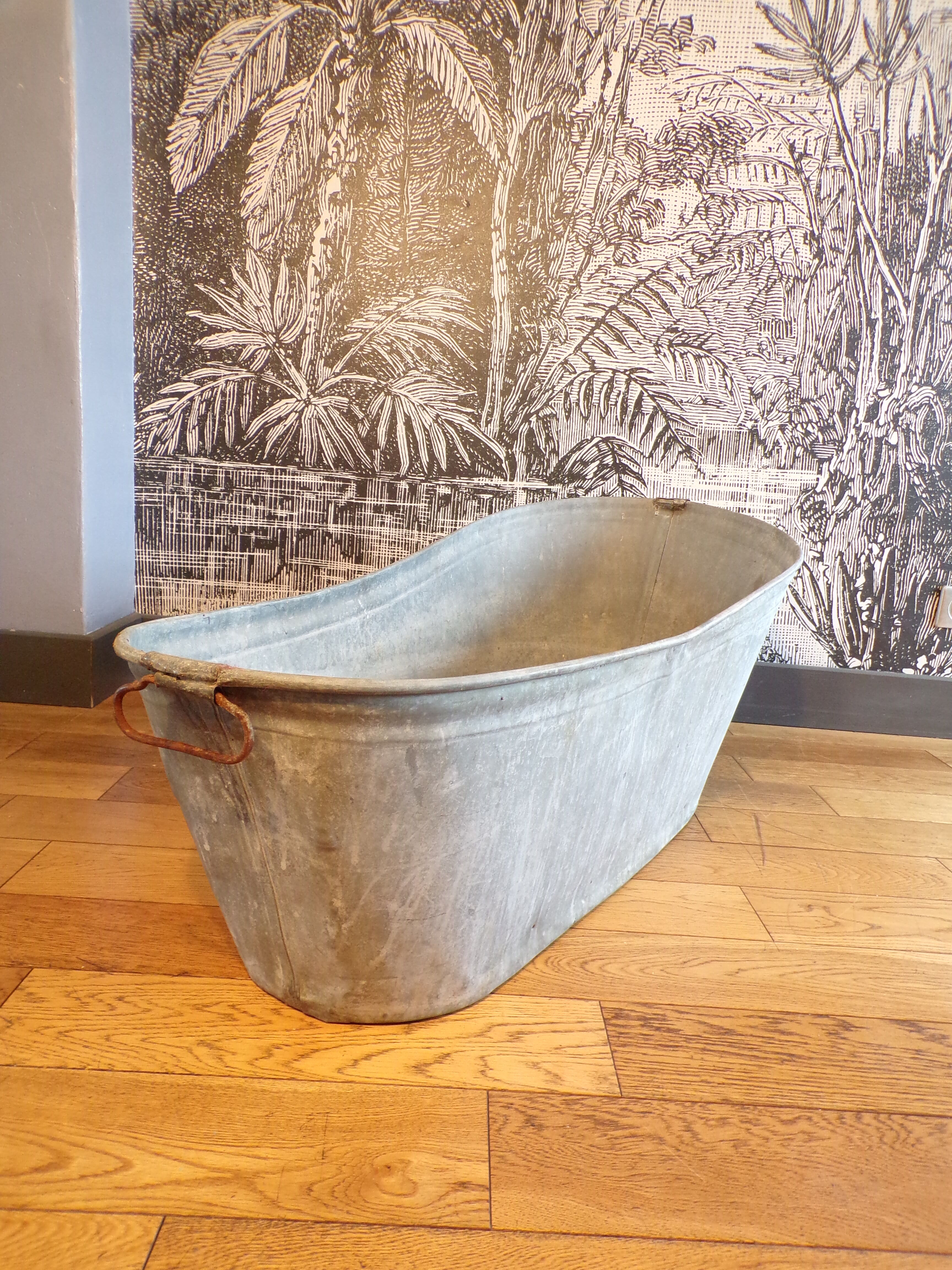 Baignoire enfant vintage en zinc