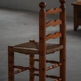 Set of 6 modern French brutalist chairs, in the style of Charles Dudouyt, made in the 1960s.