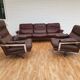 Swedish design 70s, Arne Norell sofa set, original upholstery, leather, chrome steel