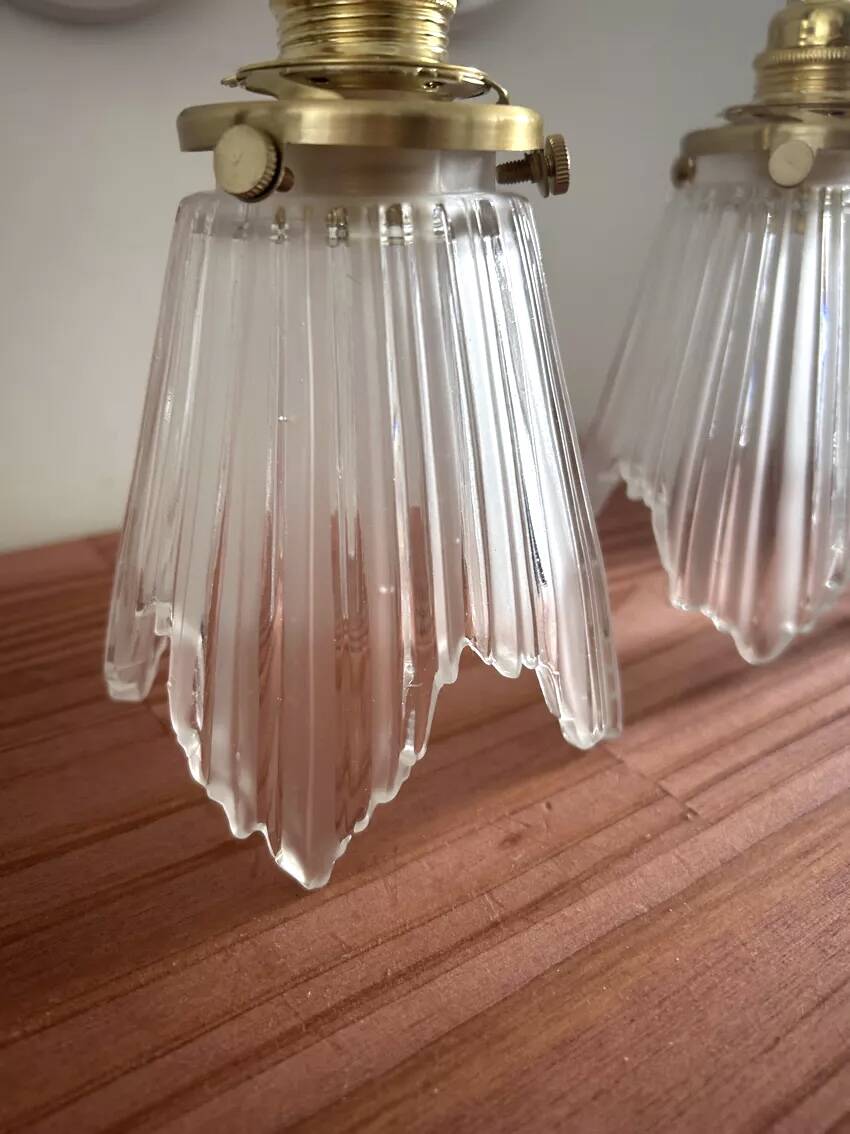 Pair of Art Deco glass wall sconces