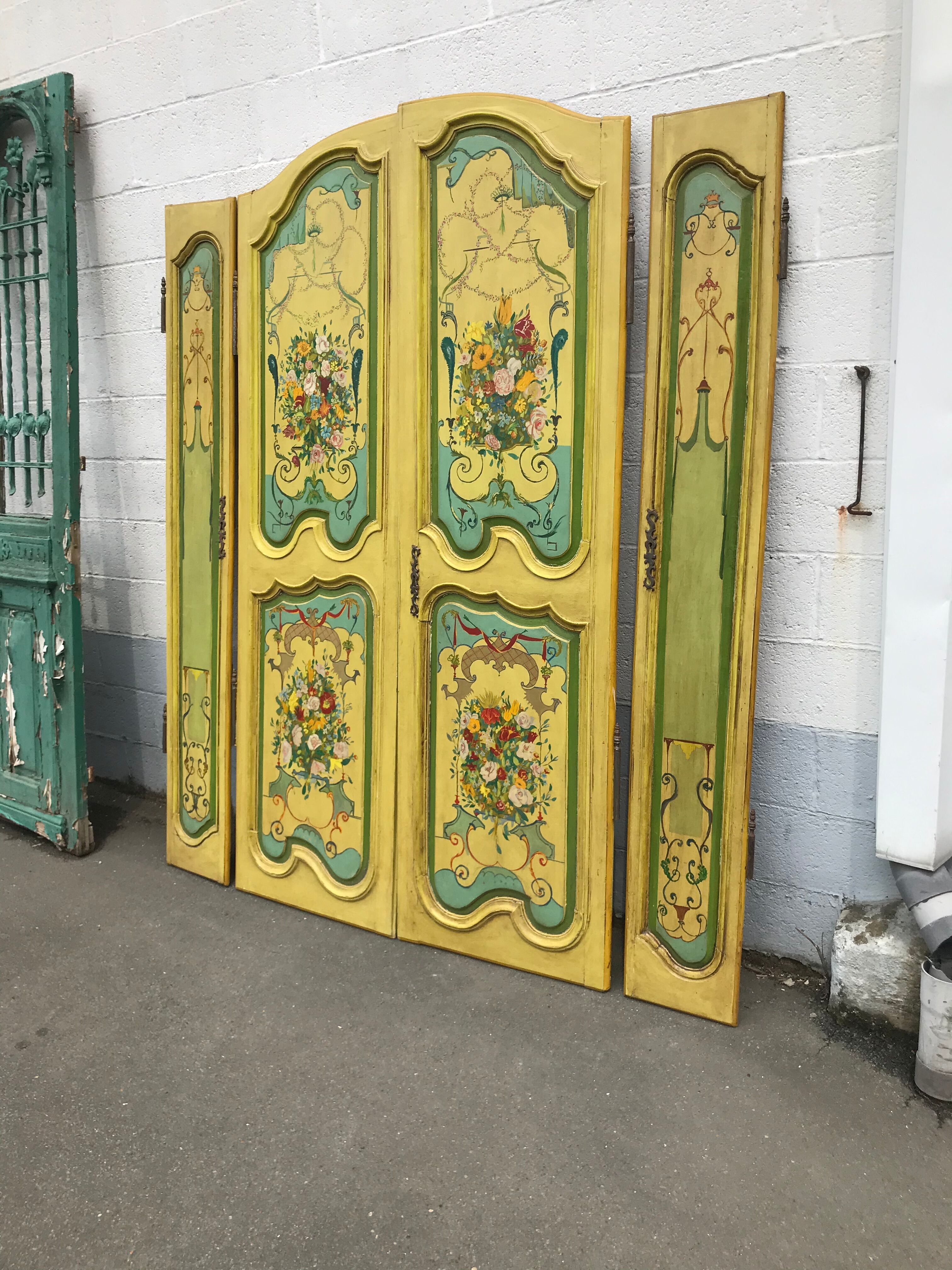 Series of four old closet doors