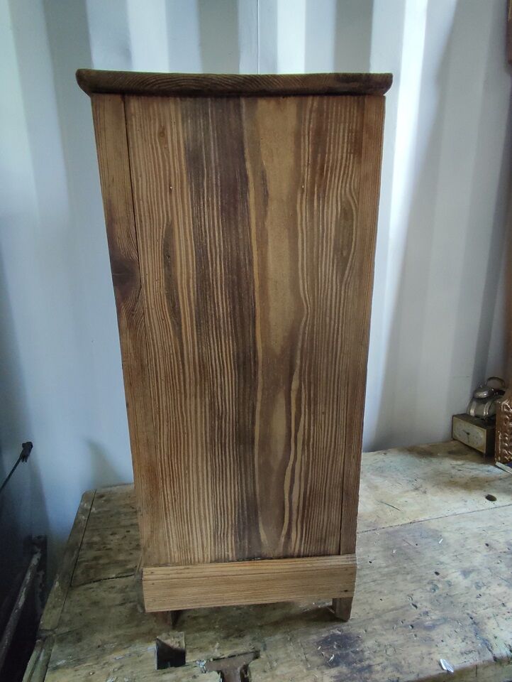Bedside table night solid wood vintage antique door drawer