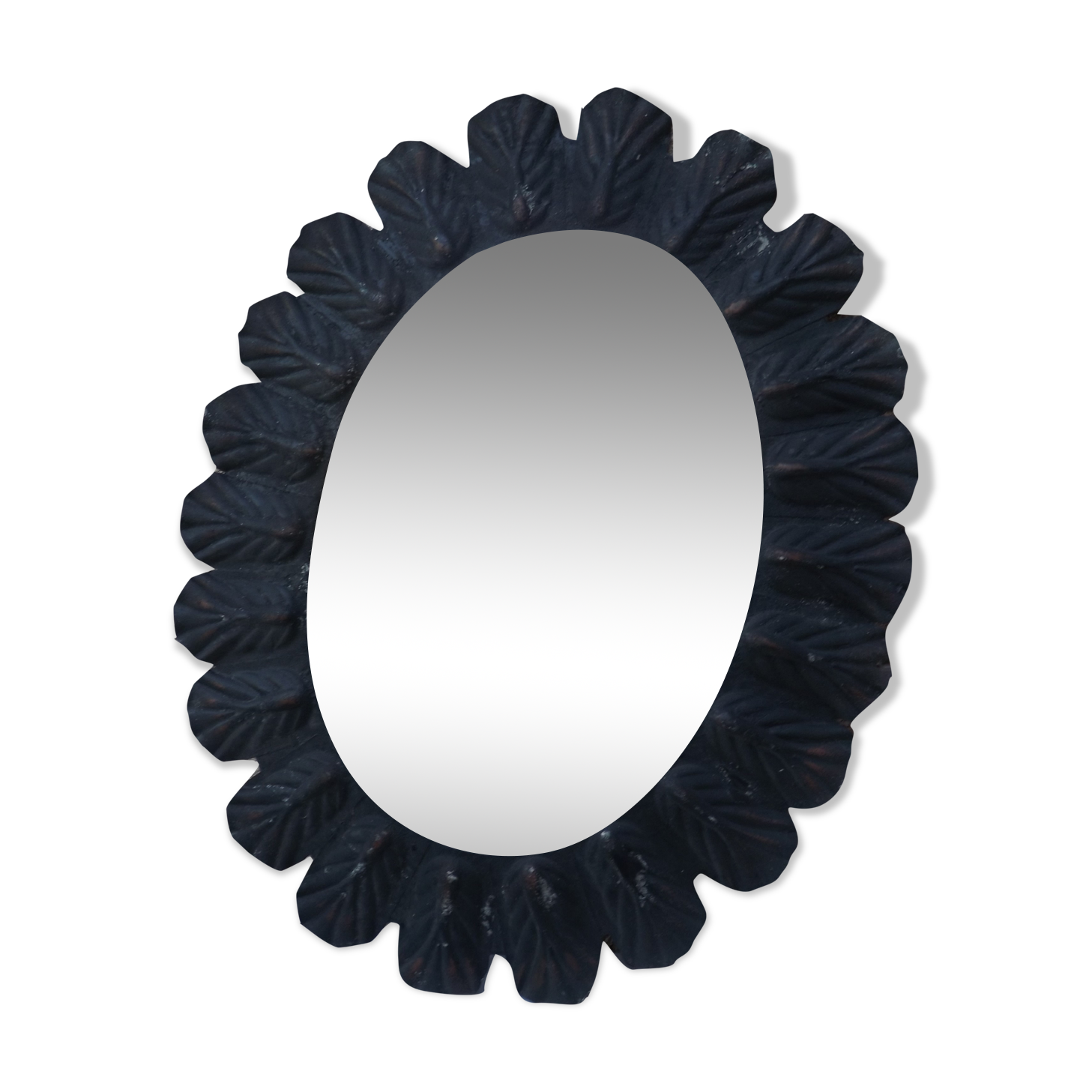 Mirror wrought iron old oval 92 cm x 72 cm