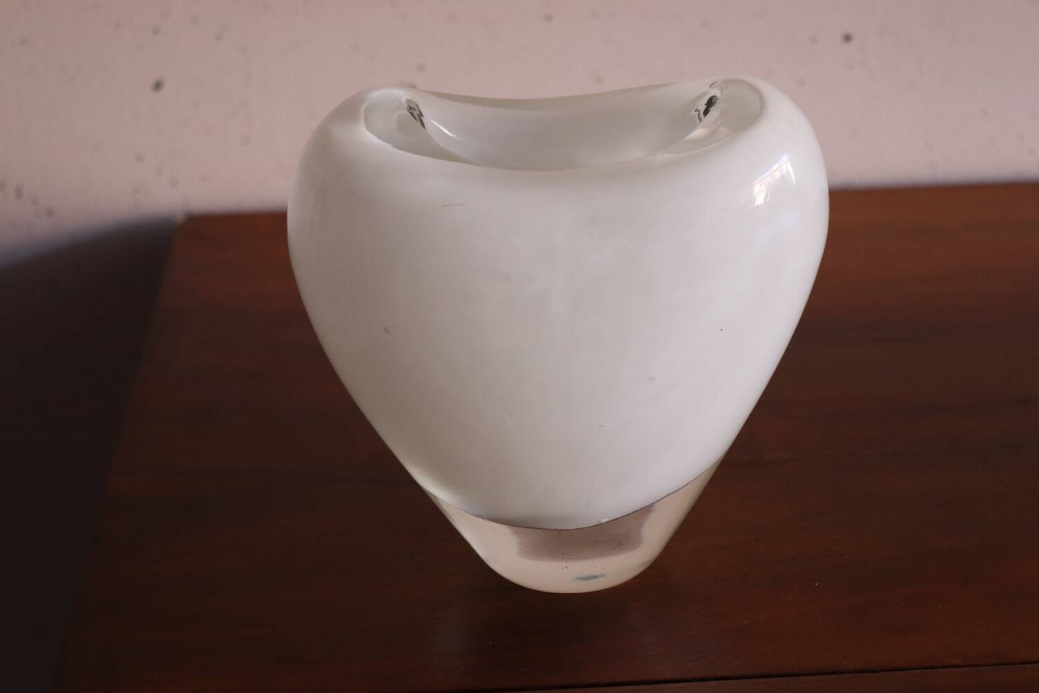 Maria Christina Hamel Murano white and transparent heart vase