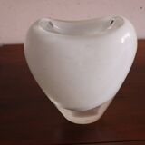 Maria Christina Hamel Murano white and transparent heart vase
