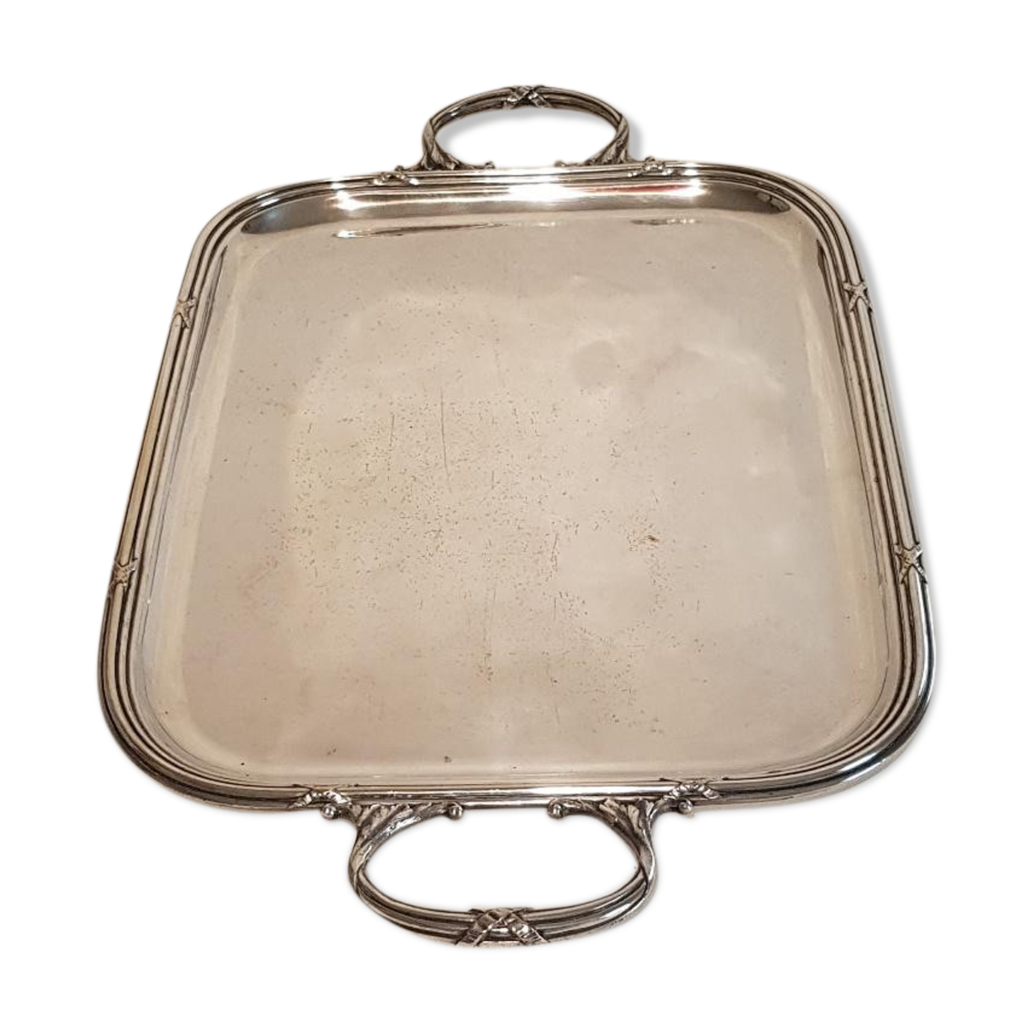 Louis XVI style silver metal tray