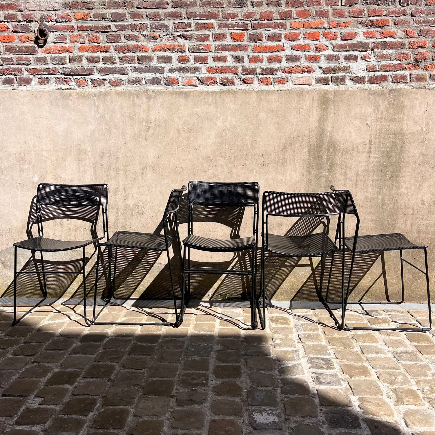 2 Italian chairs Full Metal - 1980