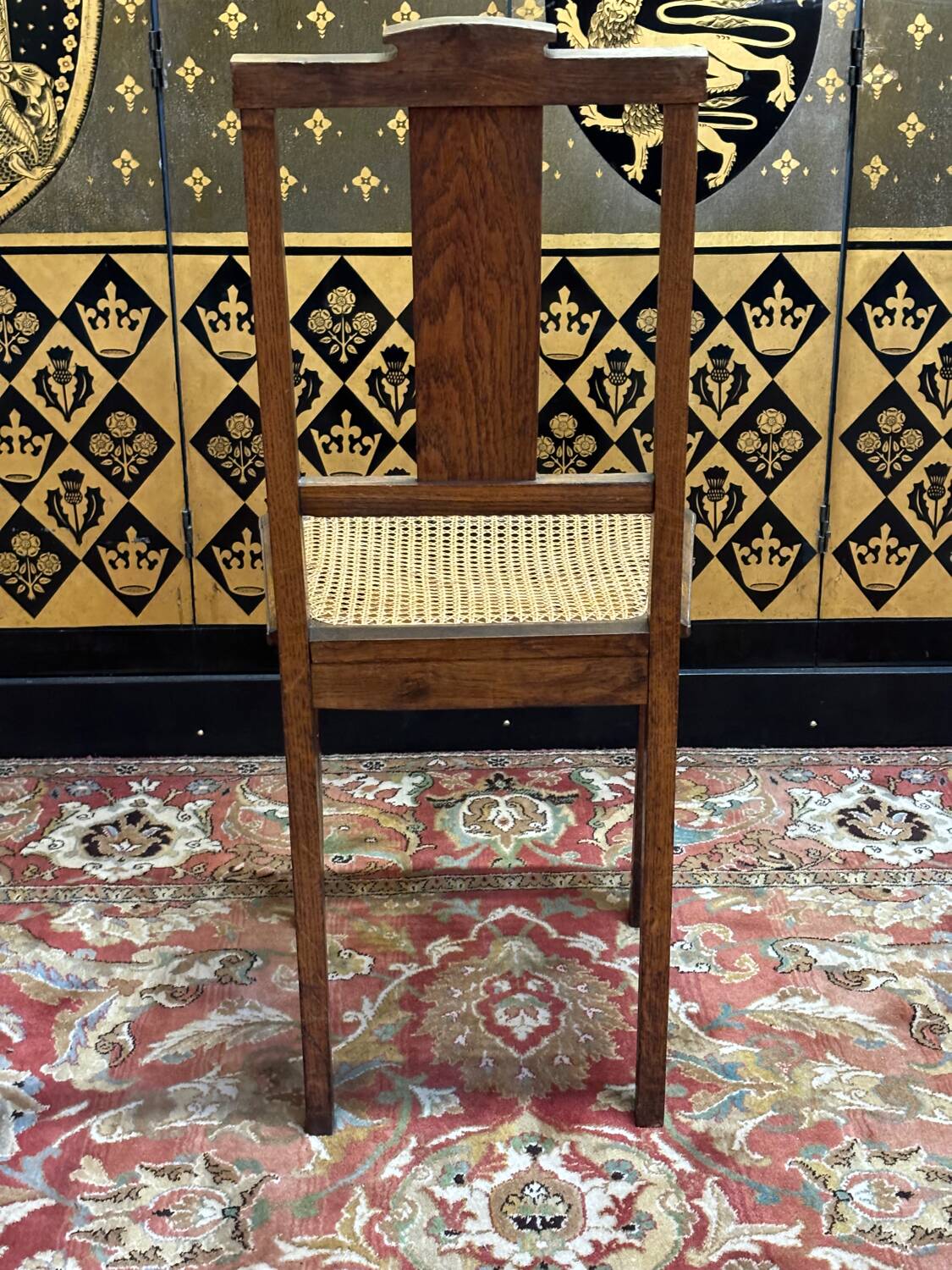 3 caned art deco chairs